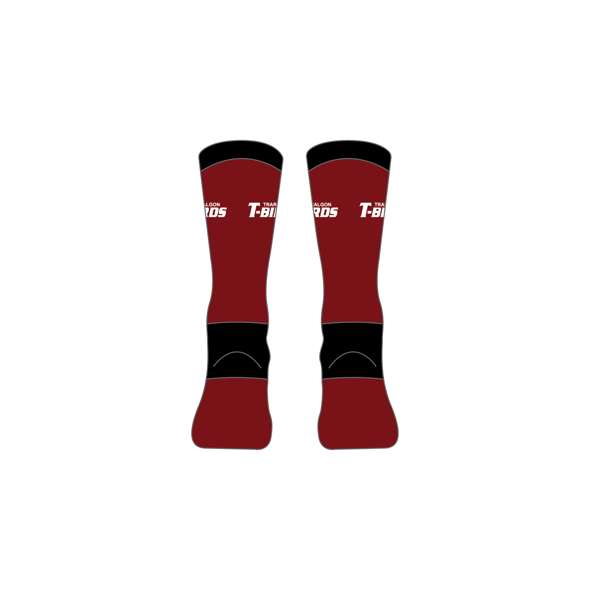 Crew Socks Maroon/Black image 2
