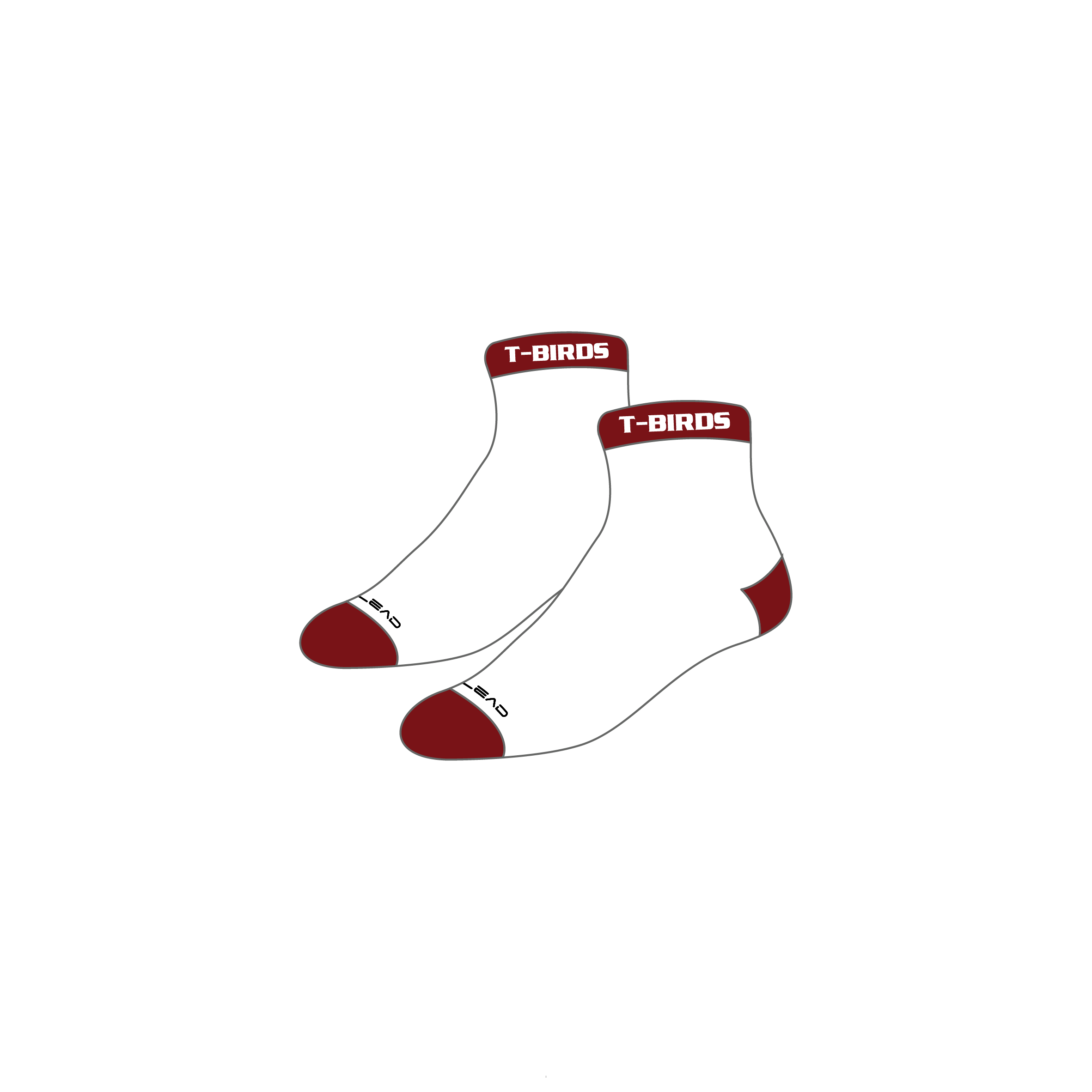 Ankle Socks White/Maroon image 0