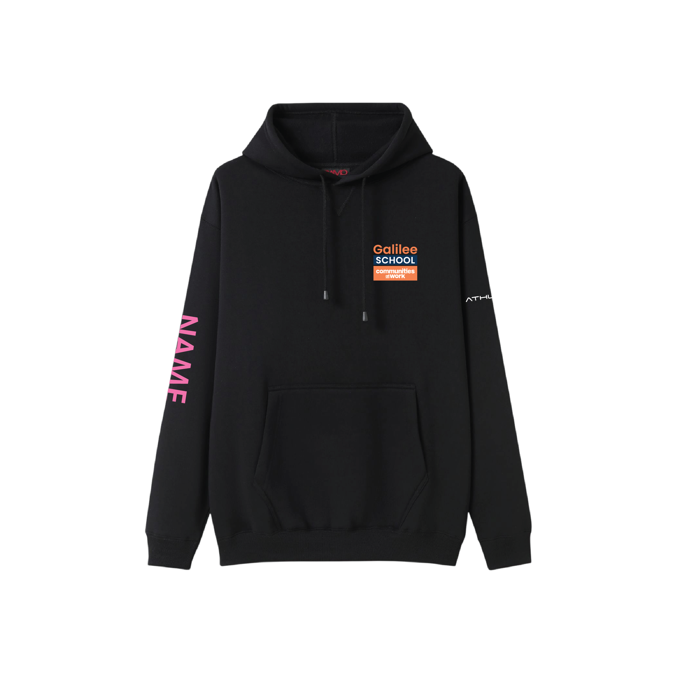 Year 10 2026 Hoodie Black (Pink Logo) - GALILEE SCHOOL YEAR 10