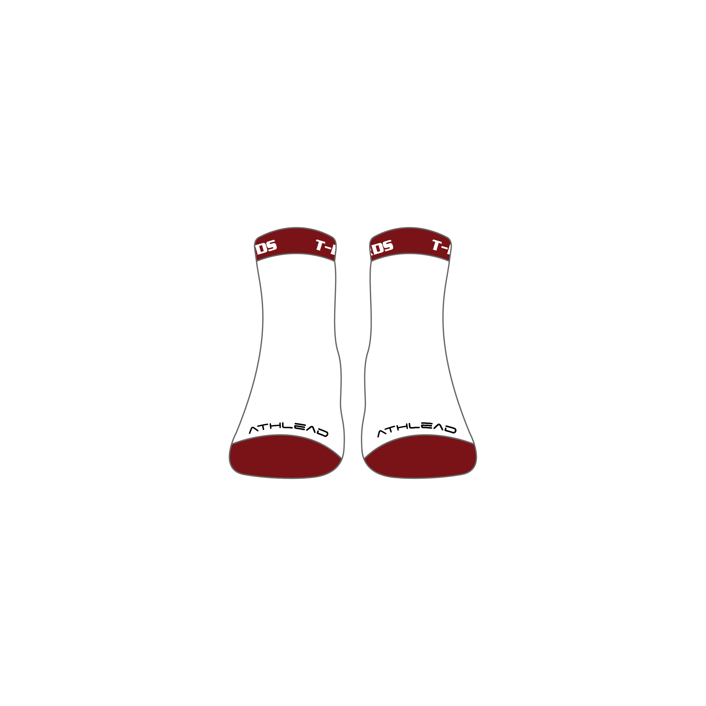 Ankle Socks White/Maroon image 1