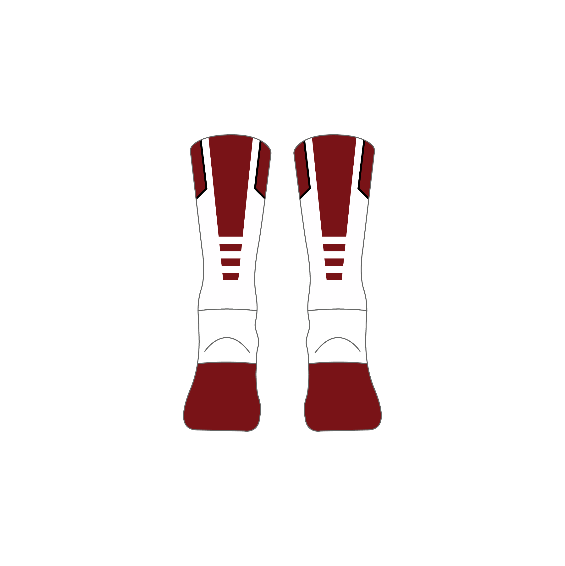 Crew Socks Maroon/White image 2