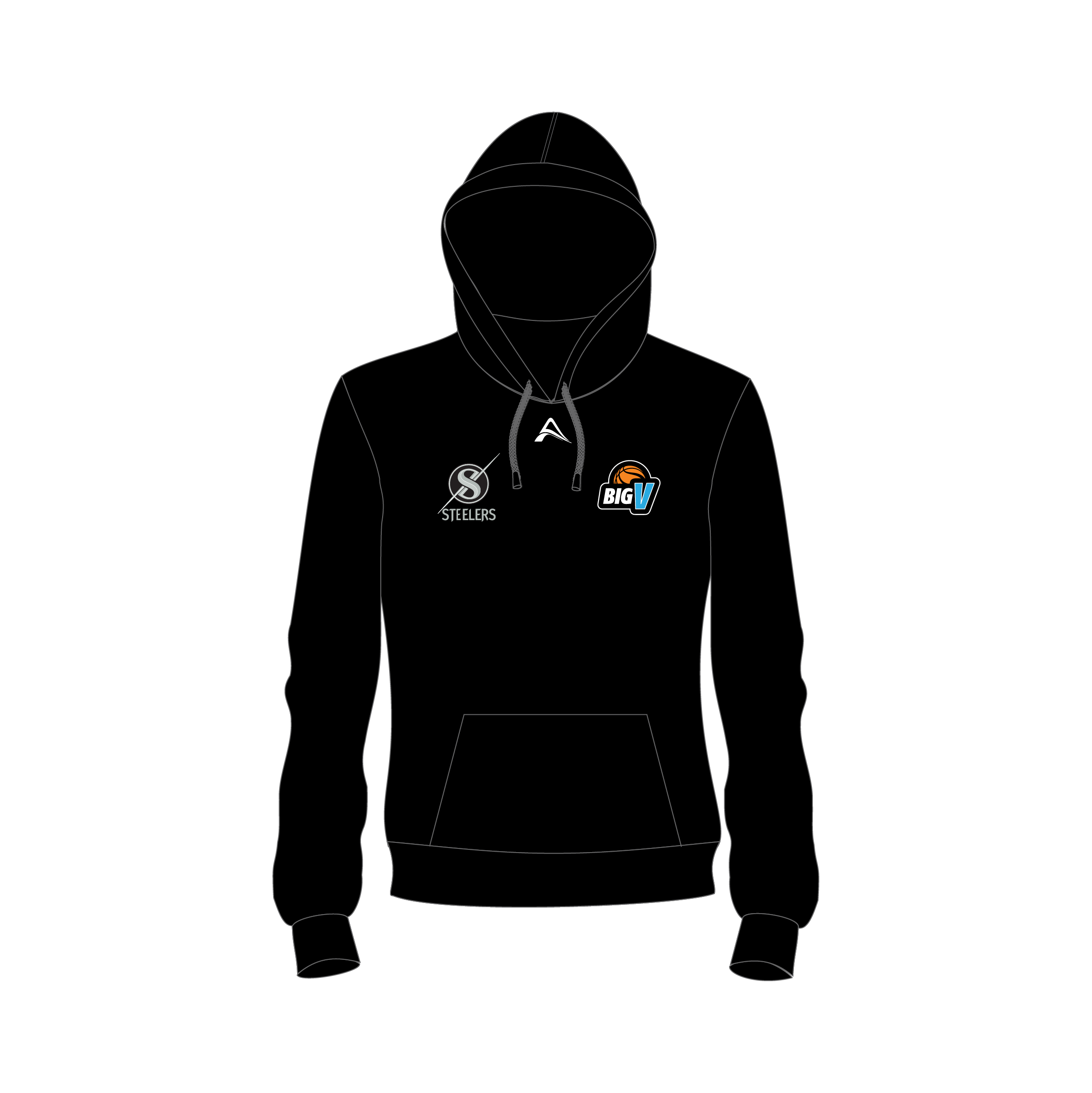 Black Big V Hoodie image 0